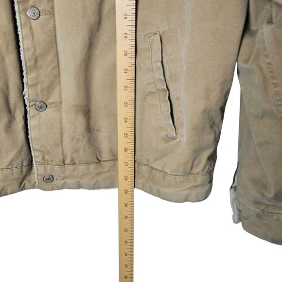 GAP Vintage 2002 XXL Sherpa-Lined Tan Canvas Jacket Button‎ Closure Pockets Barn - Picture 7 of 15